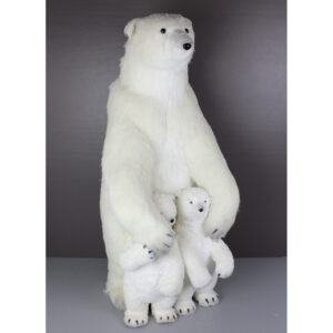 40"H X 22"W WHITE POLAR BEAR WITH CUBS