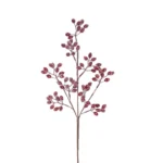 24" CRANBERRY METALLIC GLITTER BERRY STEM
