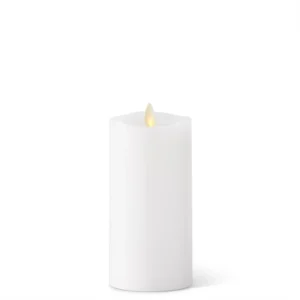3"D x 6.5"T WHITE LUMINARA PILLAR CANDLE