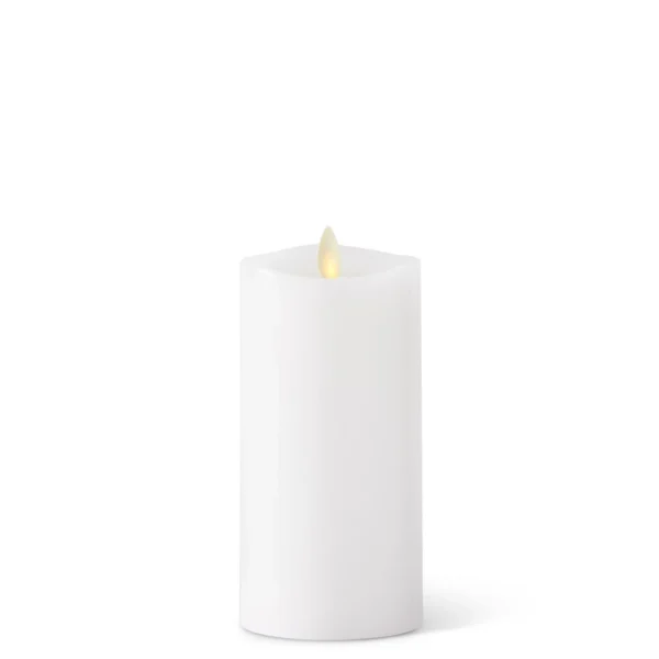 3"D x 6.5"T WHITE LUMINARA PILLAR CANDLE