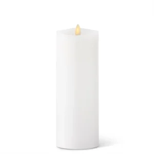 3"D x 8.5"T WHITE LUMINARA PILLAR CANDLE