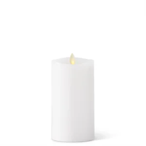 3.5"D x 7.5"T WHITE LUMINARA PILLAR CANDLE