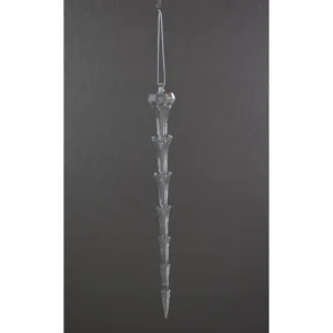 9" CLEAR ACRYLIC ICICLE ORNAMENT
