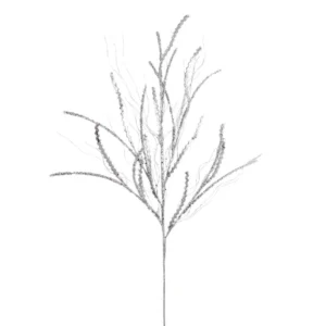 37" SILVER GLITTER GRASS SPRAY