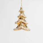 6″ GLASS GOLD BEADED TREE ORNAMENT