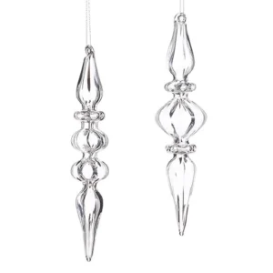 8" CLEAR GLASS FINIAL ORNAMENT