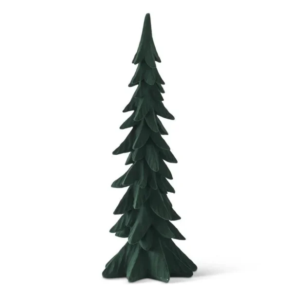 24.75" DARK GREEN VELVET TABLETOP TREE