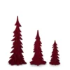 DARK RED VELVET TREES - SET OF 3