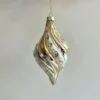 6" SILVER / GOLD GLASS DROP ORNAMENT