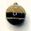 4" MIDNIGHT BLUE/ GOLD SEQUIN TOP GLASS ORNAMENT