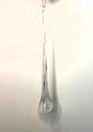 9" CLEAR CRYSTAL GLASS TEARDROP ORNAMENT