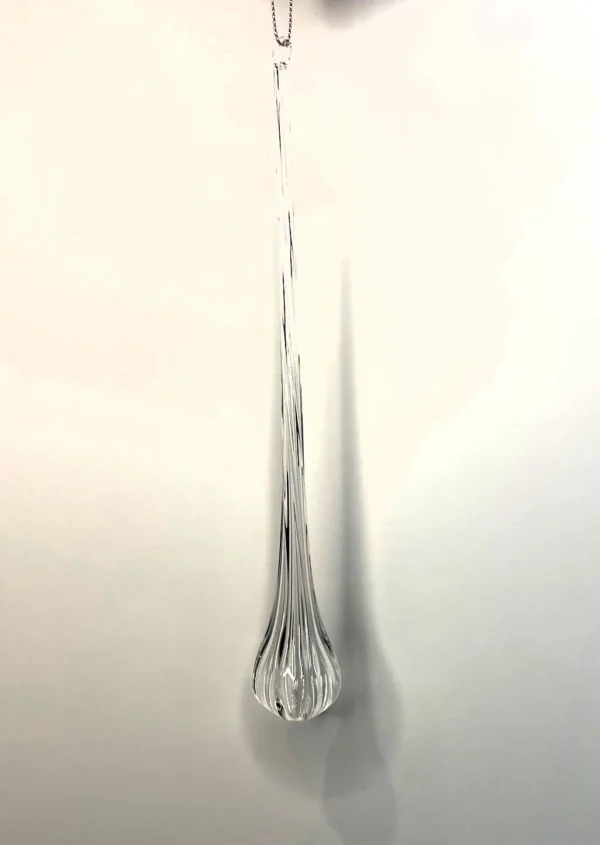 9" CLEAR CRYSTAL GLASS TEARDROP ORNAMENT