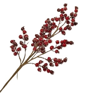 25.5" RED/ BURGUNDY ICED BERRY SPRAY