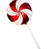 24" CANDY RED/ WHITE SHATTERPROOF LOLLIPOP ORNAMENT