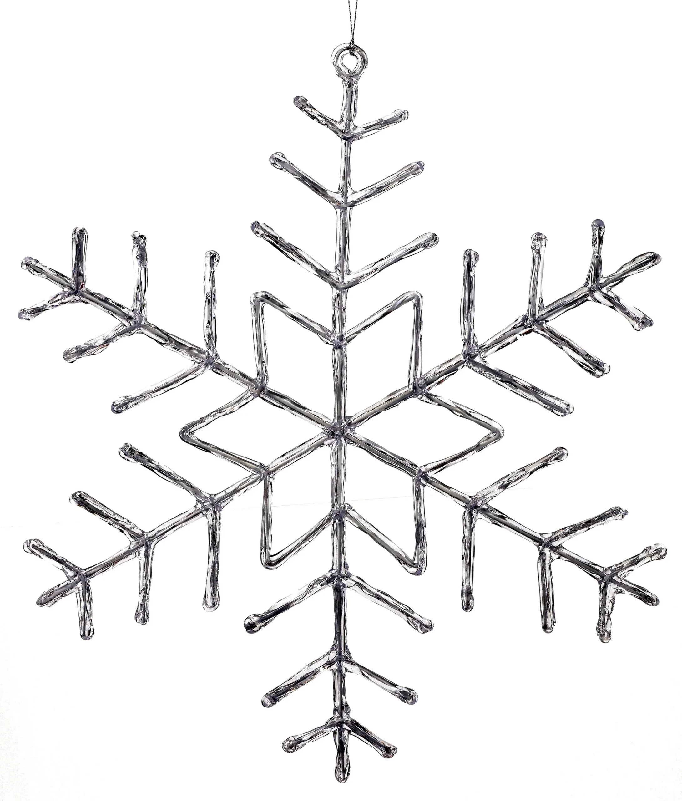 19" CLEAR ACRYLIC SNOWFLAKE ORNAMENT