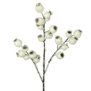 23″ WHITE WATERPROOF SNOW CRABAPPLE SPRAY