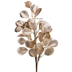 26" CHAMPAGNE/ GOLD GLITTER RUSCUS SPRAY