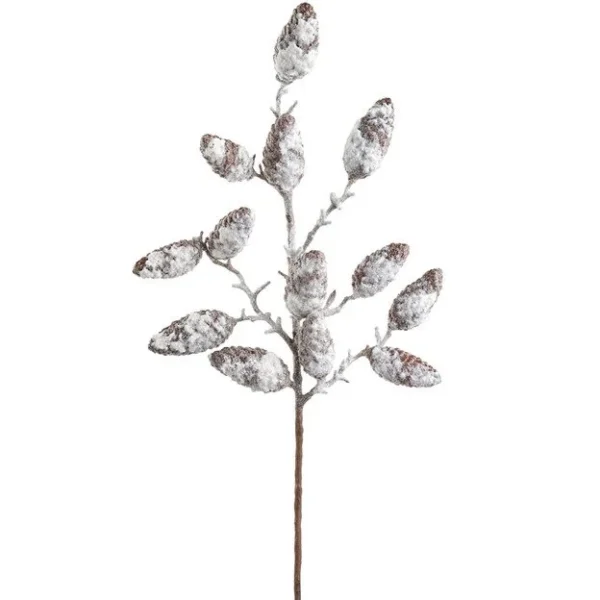29" BROWN/ WHITE SNOWED PINECONE SPRAY