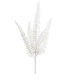 25" WHITE GLITTERED FERN SPRAY