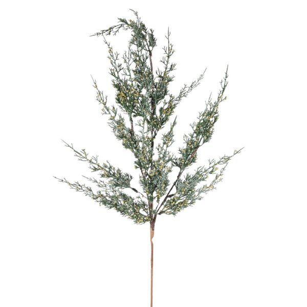 35" GOLD/ GREEN GLITTER BERRY CEDAR SPRAY