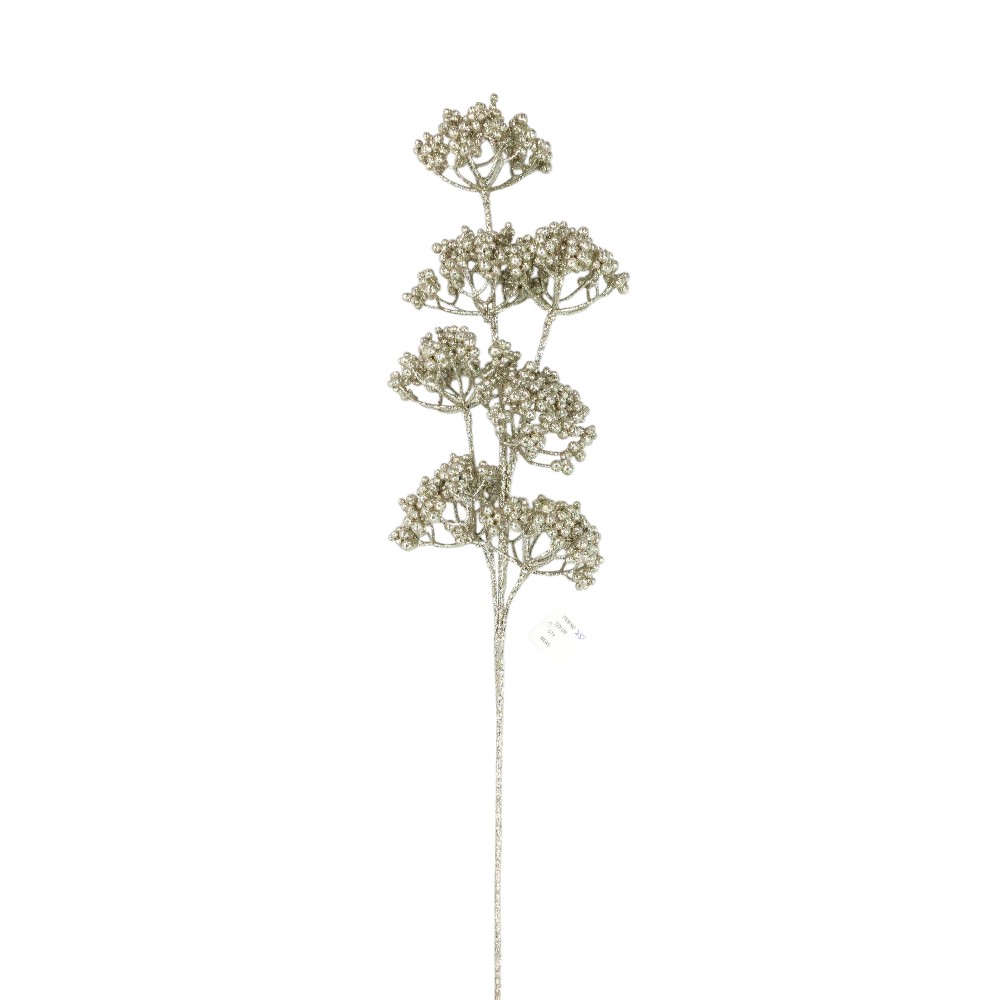 27" PLATINUM GLITTER LACE BERRY SPRAY