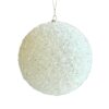 150MM WHITE GLITTER BALL ORNAMENT