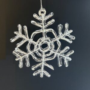 5.5" CLEAR ACRYLIC SNOWFLAKE ORNAMENT