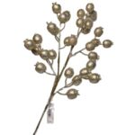 23" LIGHT GOLD METALLIC BERRY SPRAY