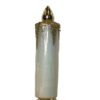 6" WHITE/ GOLD GLASS CANDLE CLIP ORNAMENT