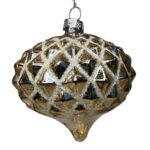 5.5" CHAMPAGNE GOLD GLASS ONION ORNAMENT
