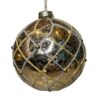 120MM CHAMPAGNE GOLD GLASS BALL ORNAMENT WITH BEADING