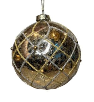 120MM CHAMPAGNE GOLD GLASS BALL ORNAMENT