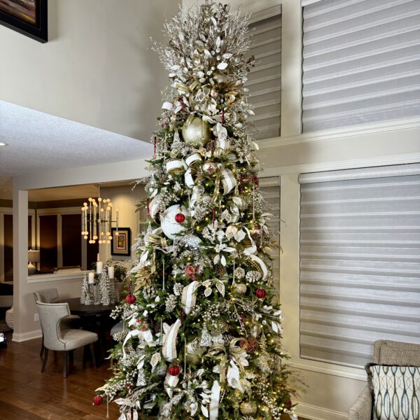 Elegance with Red Accents Champagne Elegance with Red Accents (7.5 Foot Tree)