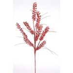 30" RED GLITTER BERRY GRASS SPRAY