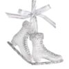 4.2" SILVER/ WHITE GLITTER ICE SKATE ORNAMENT