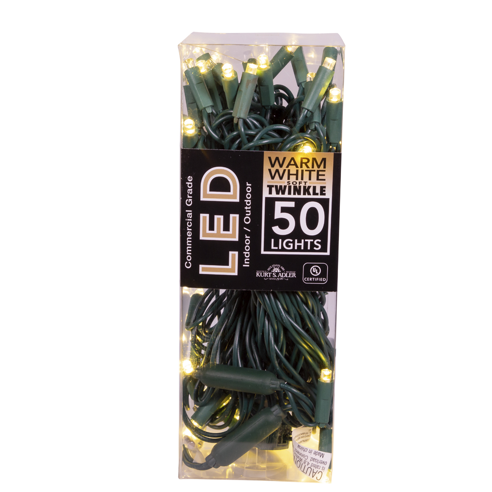 50 LIGHTS 5MM WARM WHITE SOFT TWINKLE LED LIGHT SET