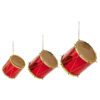 RED/ GOLD DRUM ORNAMENTS - SET OF 3
