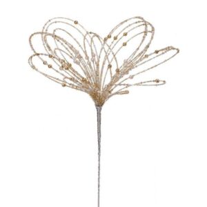 20" CHAMPAGNE GOLD IRON WITH GLASS BEADED STARBURST