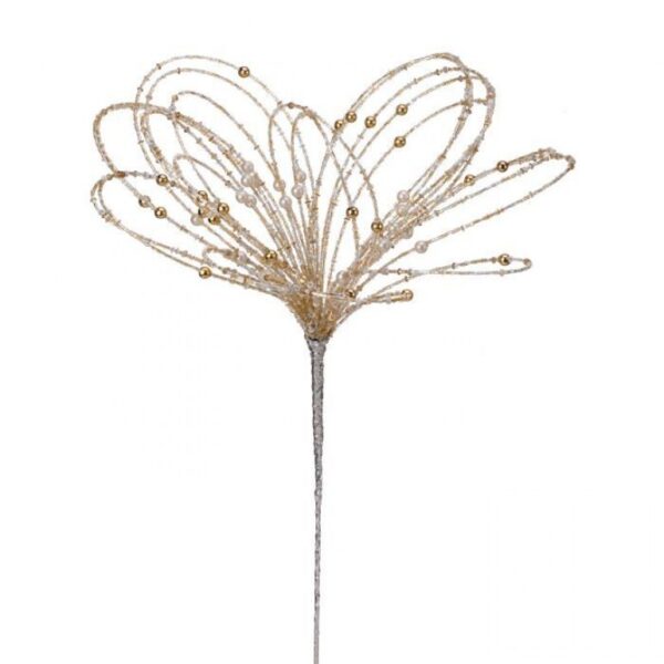 20" CHAMPAGNE GOLD IRON WITH GLASS BEADED STARBURST