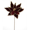 19" BURGUNDY/ PLATINUM POINSETTIA STEM