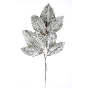 32" FROSTY GREEN/ WHITE SNOW MAGNOLIA LEAF SPRAY