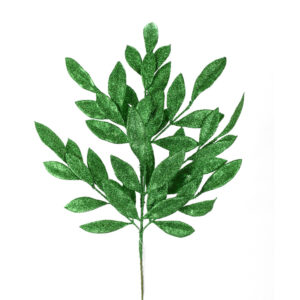 23" HOLIDAY GREEN GLITTER BAYLEAF SPRAY
