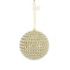 4.75" CHAMPAGNE-GOLD/ SILVER JEWEL BALL ORNAMENT