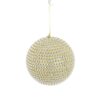 8" CHAMPAGNE-GOLD/ SILVER JEWEL BALL ORNAMENT