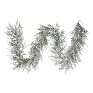 9'x20"D UNLIT FLOCKED NORFOLK PINE GARLAND