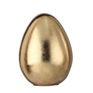 4" CHAMPAGNE-GOLD RESIN EGG - SET OF 4