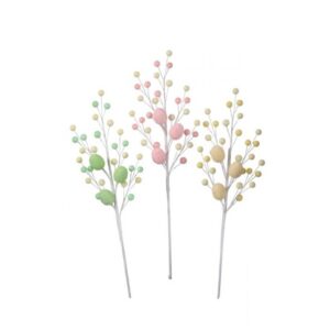 18"GLAZED EGG AND BERRY SPRAY - SET OF 12