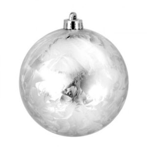 140MM SHATTERPROOF SILVER FROST BALL - BOX OF 2