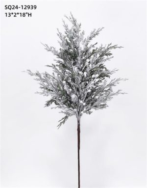 28" WHITE/GREEN SNOWY PINE SPRAY