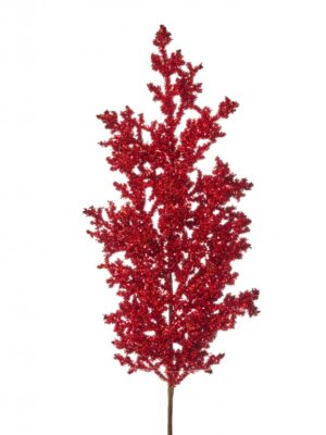 29" RED GLITTER TINSEL SPRAY